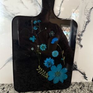 Floral Black Cutting Board